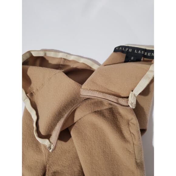 Vtg Ralph Lauren Black Label Wool Trouser Pants Womens Size 8 Tan Career Office - Picture 7 of 13